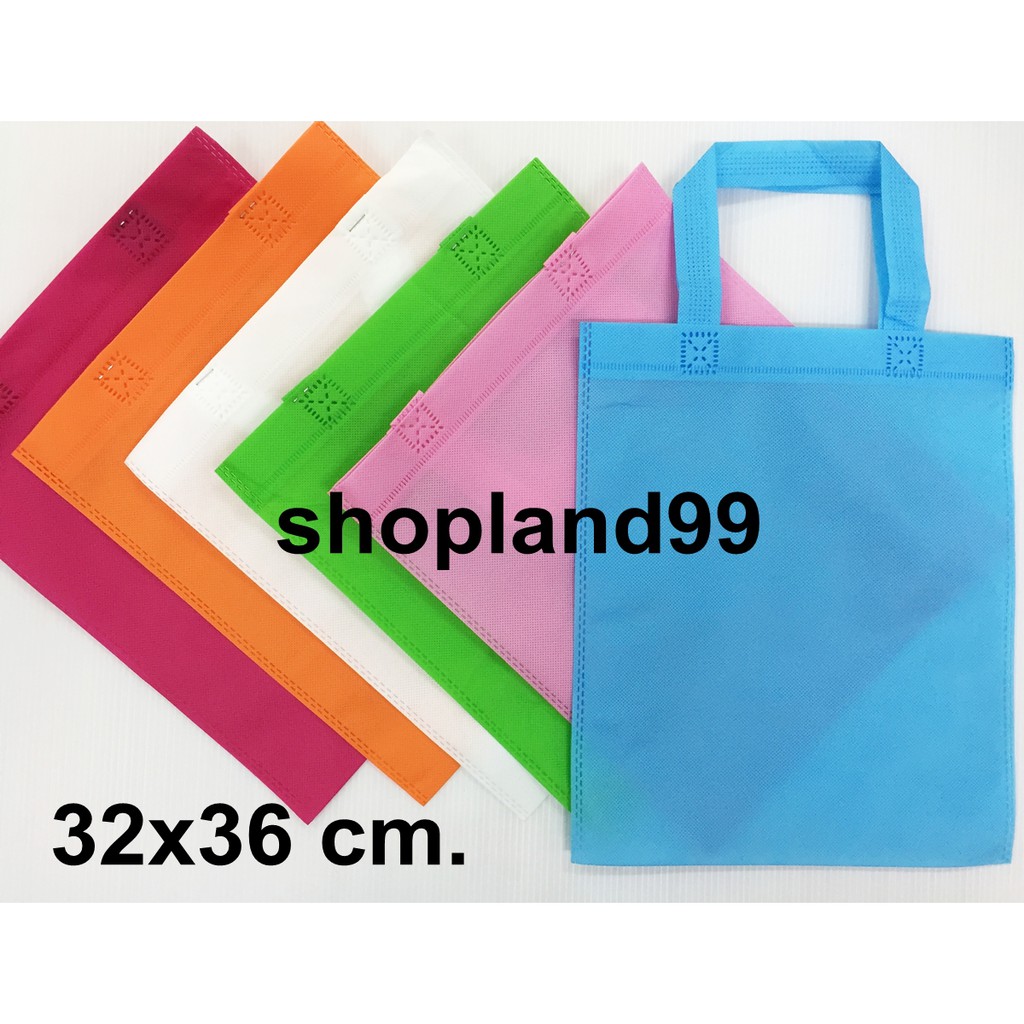 ถุงผ้าสปันบอนด์ ขนาด32x36 cm. แพค12ใบ