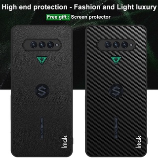 imak Xiaomi BlackShark 4 / BlackShark 4 Pro Soft Frame Hard Back Protective Case Anti-fall เคสป้องกันโทรศัพท์มือถือหนัง PU แข็ง กันลื่น กระแทก