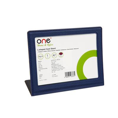 แท่นป้ายตั้งโต๊ะ A7 120x94x46มม. สีน้ำเงิน ONE Y-182 Table stand for A7 120x94x46 mm. Blue, ONE Y-18