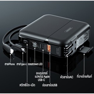 Remax RPP-20/ 15000mAh RPP-145/10000mAh แบตสำรองพร้อมปลั๊กไฟ