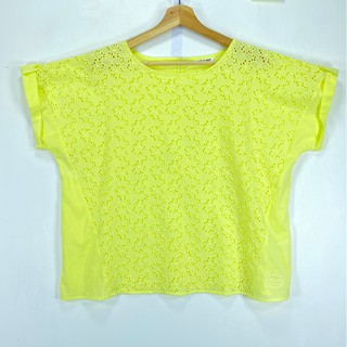 เสื้อผ้าลุกไม้คอตต้อน 100% 🌼ผ้าสวย ทรงปล่อย แบรนด์ดีมาก 💐 สีเหลืองสด  🌻Nice Claup