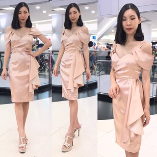5Jan S M L XL 2XL 3XL เดรส rosegold gold เดรสไปงาน ราตรีออกงาน ราตรีสั้น ราตรีแต่งงาน ราตรีไปงาน เดรสโรสโกล เดรสทอง