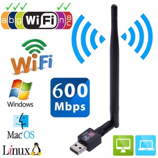 ตัวรับ usb WIFI 600Mbps สำหรับคอมพิวเตอร์ โน้ตบุ๊ค แล็ปท็อป