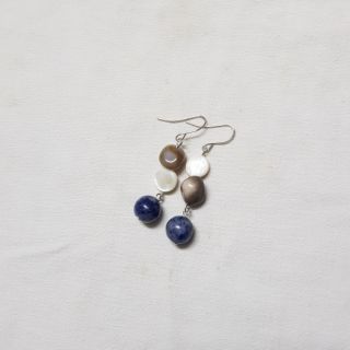 Bluet Agate Shell earrings ต่างหูหิน ต่างหูเปลือกหอย