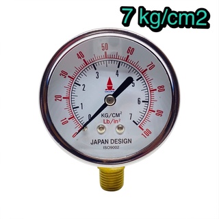 Pressure gauge เกจวัดแรงดัน 7 kg/cm2 ขนาดหน้าปัด 2.5" Connection 1/5" BSPT Buttom connection