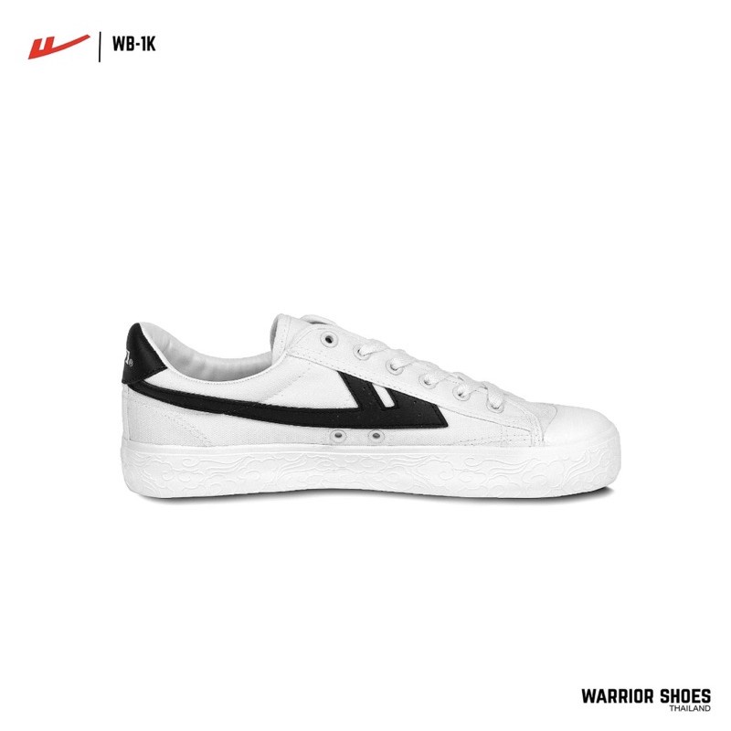 รองเท้าผ้าใบ☁Warrior shoes  รุ่น WB-1K White/ Black