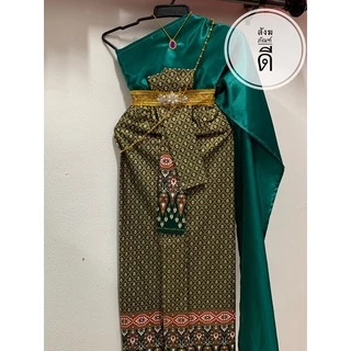 ของแก้บน ชุดไทยแก้บน ชุดไทย สไบ ผ้ามันวาว​ ผ้าถุงลายไทย พร้อมเครื่องประดับ สร้อยคอ สังวาลย์ ชุดไทย แก้บน ชุดขนาดผู้ใหญ่
