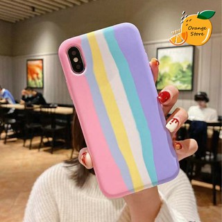 (พร้อมส่งจากไทย)เคส Vivo กำมะหยี่เรนโบว์  Y53 - Y91c - V9 - V15 - V20 - V20Pro - Y11/Y12/Y15/Y17- Y91 - Y93 - Y95