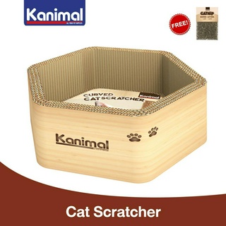 Kanimal Cat Toy ของเล่นแมวจัมโบ้ ที่ลับเล็บแมว รูปหกเหลี่ยม (ต่อกันได้) สำหรับแมวทุกวัย Size XL 50x50x17 ซม. ฟรี! Catnip