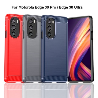 เคสโทรศัพท์มือถือ แบบนิ่ม ขอบคาร์บอน สําหรับ Motorola Edge S30 Edge 20 Pro Lite Fusion Edge S Pro Edge+ Edge 30 Pro Ultra Edge X30 X Moto X4 G100 G200 5G