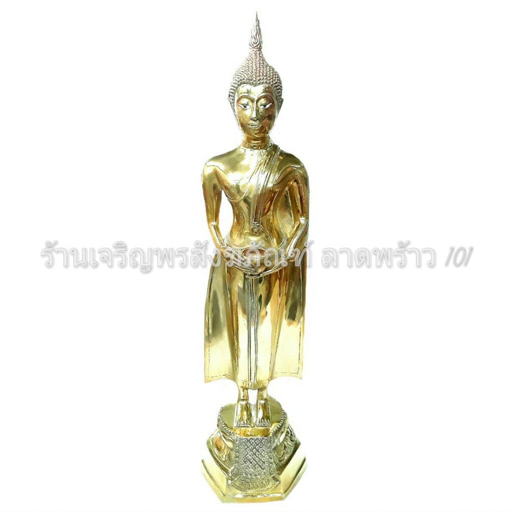 พระพุทธรูป ขนาดหน้าตัก9นิ้ว พระประจำวันเกิด พระวันพุธกลางวัน พระปางอุ้มบาตร ทองเหลือง พระพุทธรูปทองเ