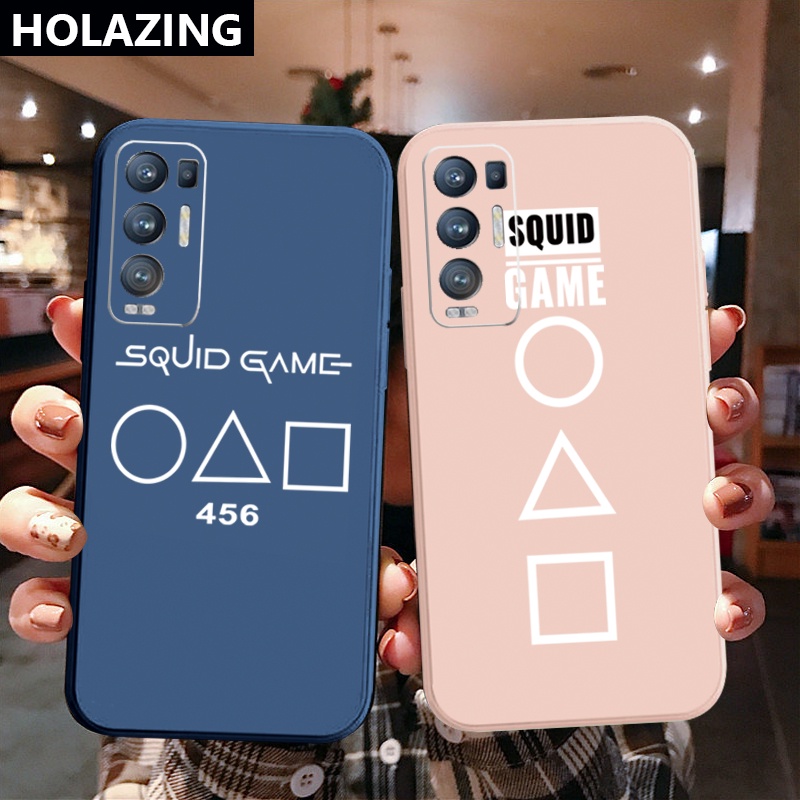 for OPPO Reno6 Z 5G Reno 5 Pro 4 4G 3 Reno2 Z F Fashion Squid Game Square Straight Edge Soft Silicone Cover Duable Phone Case