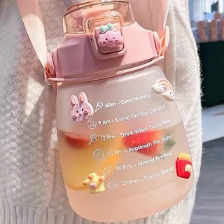 OKUMI_SHOP ขวดน้ำ ขวดน้ำสไตล์สปอร์ต กระบอกน้ำดื่ม ขวดพลาสติกแบบพกพา ความจุ 1.3 ลิตร