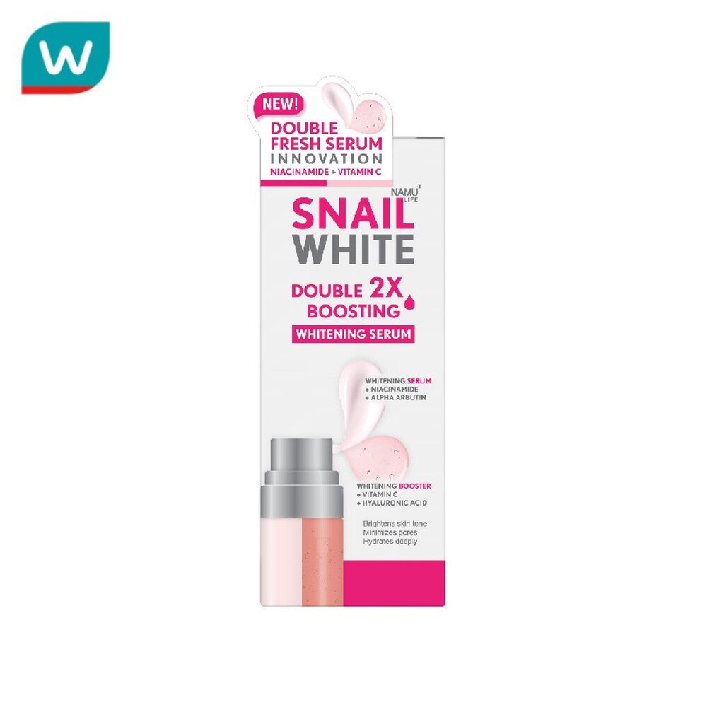 Namu Life Snailwhite นามุ ไลฟ์ สเนลไวท์ ดับเบิ้ล บูสติ้ง ไวท์เทนนิ่ง เซรั่ม 40 + 40 มล.