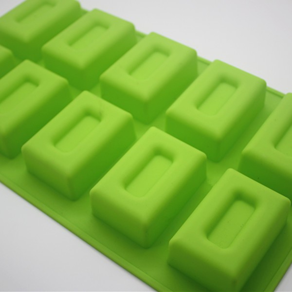 แม่พิมพ์สบู่ สี่เหลี่ยมมีขอบ 10 ช่อง 70g.