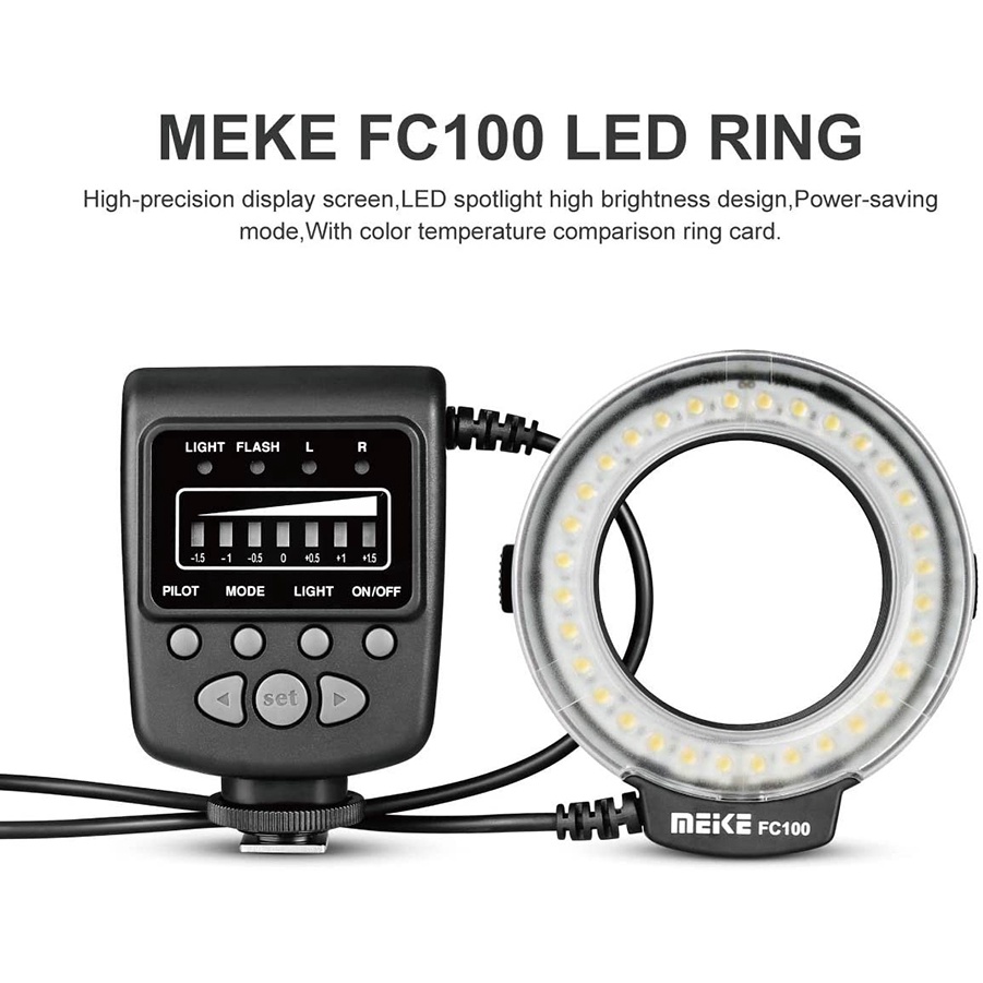 Meike FC100 LED Macro Ring Flash สำหรับกล้อง DSLR และ Mirrorless