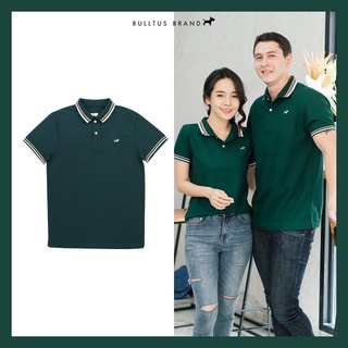 BULLTUS เสื้อโปโล คอปก Double line สีเขียวเข้ม