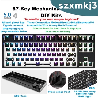 [ราคาจำกัดเวลา] 87Key Mechanical Keyboard Kit Hot Swappable Light Effect