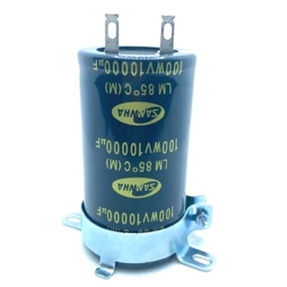 Capacitor 10000uF/100V. Samwha ขาแบนพร้อมเข็มขัด