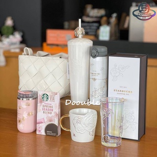 【พร้อมส่ง】Starbucks China 2022 กระเป๋าใส่แก้วกาแฟ ลายดอกคามิเลีย พร้อมหลอดดูด สีขาว บรรเทาอาการปวด