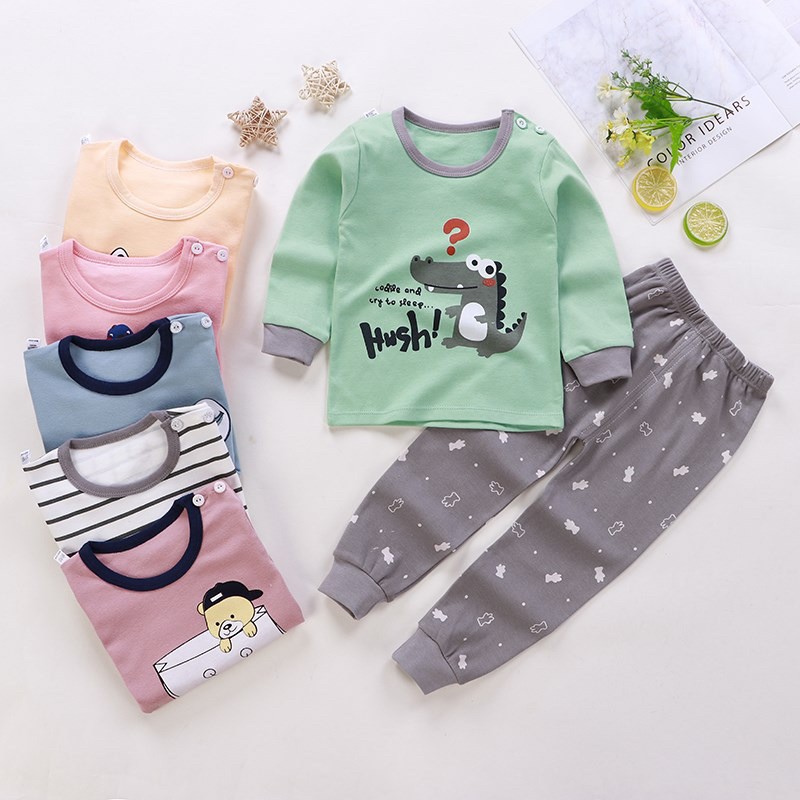 Janylucy ชุดนอนเด็ก เสื้อเด็ก 6เดือนถึง8ขวบ มีกระดุมที่ไหล่ ผ้านุ่มใส่สบาย #73
