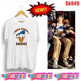 เสื้อยืดผ้าฝ้ายพิมพ์ลายขายดี !! เสื้อยืด พิมพ์ลาย Bts V TAEHYUNG SK949 DONALD DUCK DONALD DUCK UNISEX COMBED 30S