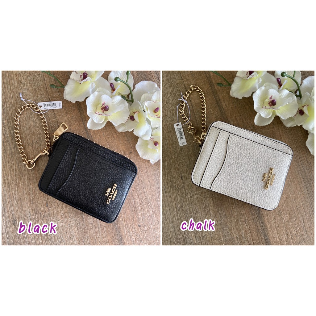 Coach แท้ ✔️ กระเป๋าพวงกุญแจ ใส่บัตร / เหรียญ | Coach Zip Card Case