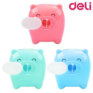 กบเหลาดินสอ กบเหลา กบเหลาดินสอหมู สุดน่ารัก Pencil Sharpener Deli 0557 คละสี  1 ชิ้น [S24]