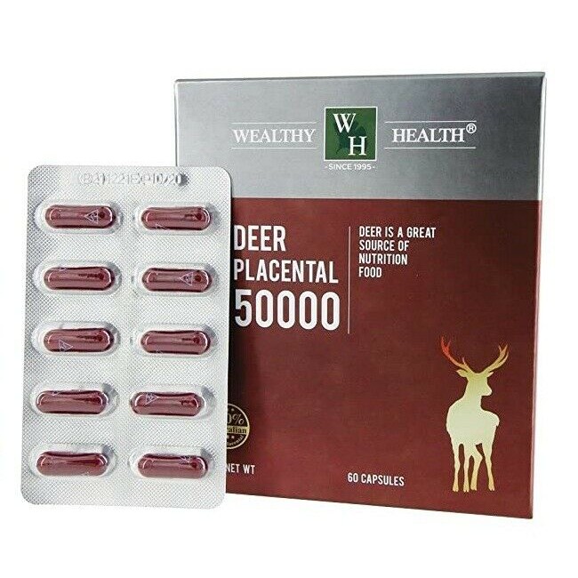 พร้อมส่งWealthy Health-Deer Placental 50000 60 Capsules