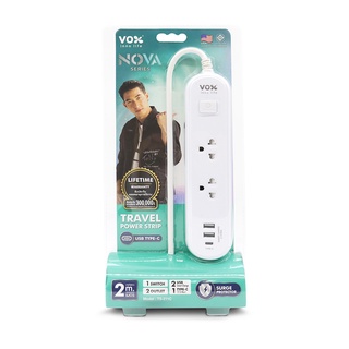 VOX Nova Travel 1 Switch 2 Outlet 2 USB 1 TYPE C (3.1A Max) WH F5ST3-NO01-2124 (AC7-000790)