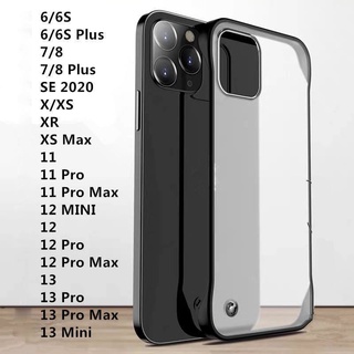 R🇹🇭เคสใช้สำหรับไอโฟน แบบไร้ขอบ ใช้สำหรับ iPhone 6 6S 7 8 + Plus X XR XS Max 11 Pro Max SE2020 Case แบบไร้ขอบ เคสใส