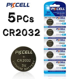 5PCs PKCELL Button Battery CR2032 Lithium Electric 3V Main Board , Set Top Box , Remote Controller, Electronic Scale