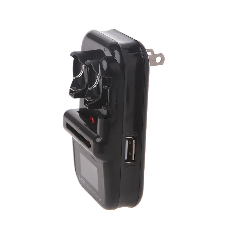 Bett 2 Slot LIR2032 เครื่องชาร์จปุ่มจอแสดงผลดิจิตอล LCD พอร์ต USB US Plug