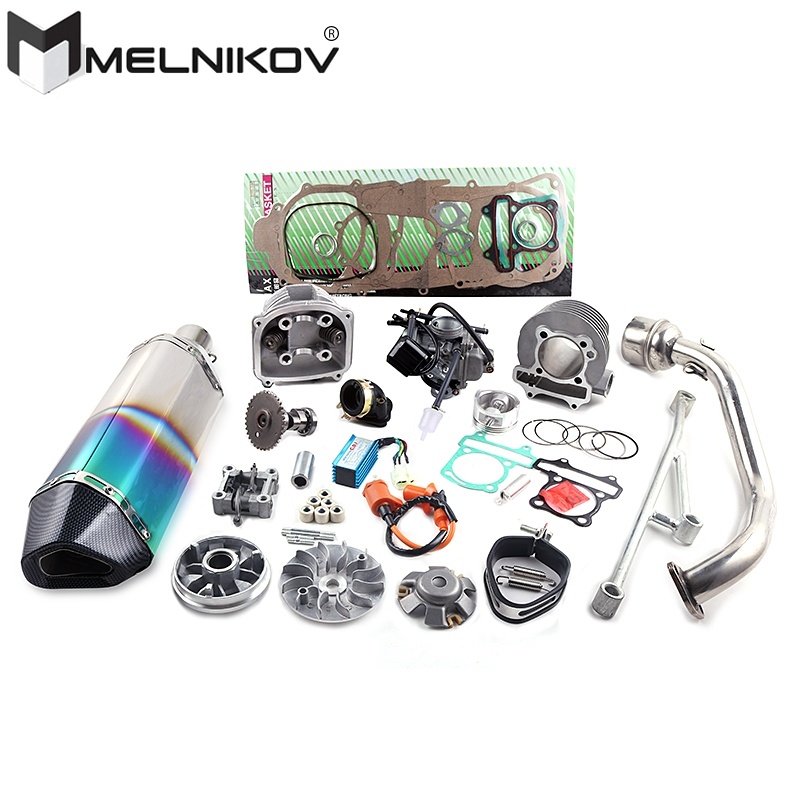 GY6 125 150 UPRADE GY6 200CC 4T BORE 61MM CYLINDER KIT RACING A14 CAMSHAFT CARBURETOR CDI COIL EXHAU
