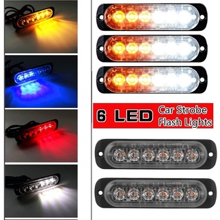 2 ชิ้น หลอดไฟฉุกเฉิน 12-24V 6 Led สีแดงสีเหลืองสีเหลืองสีเหลืองอําพันสําหรับรถยนต์รถจักรยานยนต์รถบรรทุก