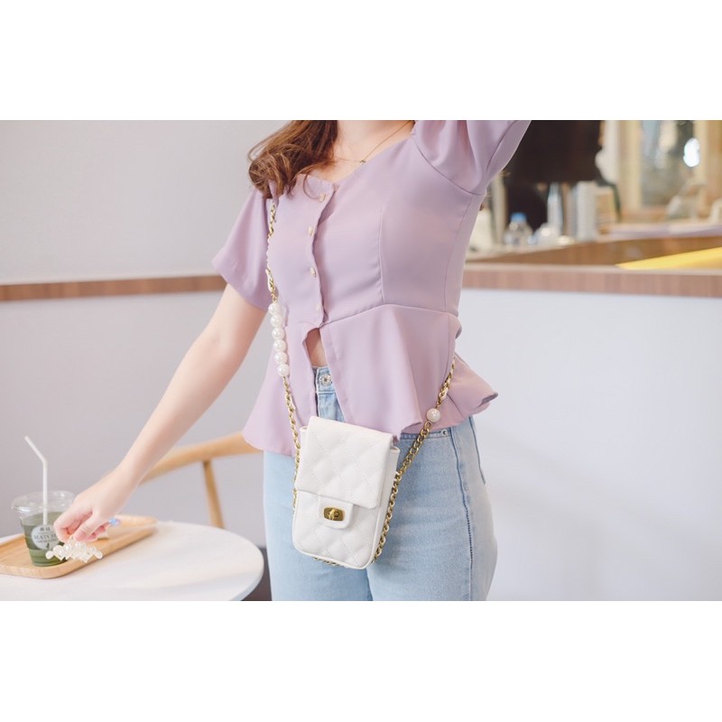 89 STORY | White pearl bag