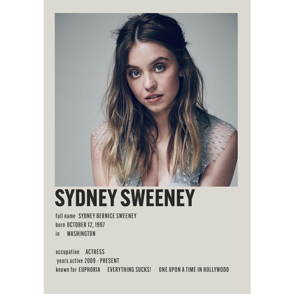 โปสเตอร์ SYDNEY SWEENEY สําหรับช่างตัดผมห้อง/ผนัง