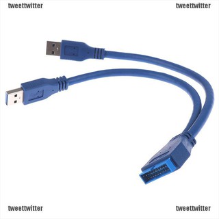 【Twe】สายเคเบิ้ลอะแดปเตอร์ 2 พอร์ต Usb 3.0 Type A Male To 20 Pin