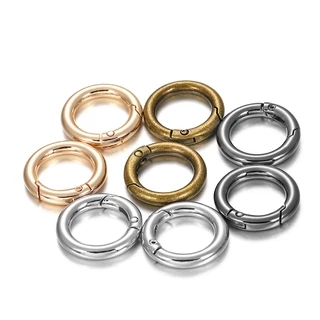 St.kunkka 5Pcs 18-25mm ห่วงกลมแแบบสปริง หัวเข็มขัดพวงกุญแจโลหะผสมสังกะสีสําหรับทํากระเป๋า