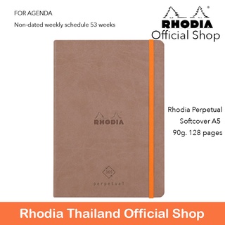 Rhodiarama : Perpetual Softcover - A5 -Taupe (1844)) สมุดจดบันทึก Agenda กางได้ 180 องศา นำเข้าโดย Rhodia Thailand