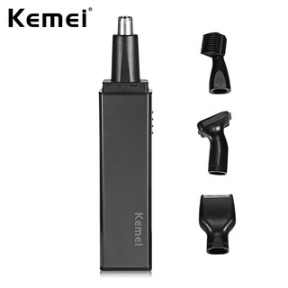 Kemei 4 In 1 อุปกรณ์เครื่องโกนหนวดไฟฟ้าสําหรับกําจัดขนจมูกหูล้างทําความสะอาดได้ Km-6636