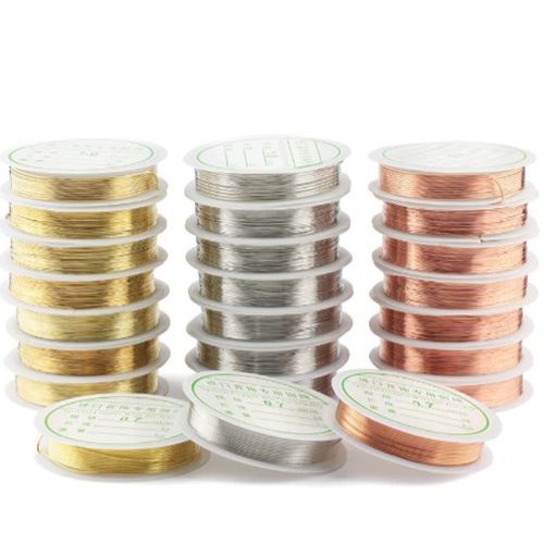1 Roll 0.2-1mm silver/gold/rose gold copper wire Craft Wire for Bracelet Necklace DIY Beading Wire J