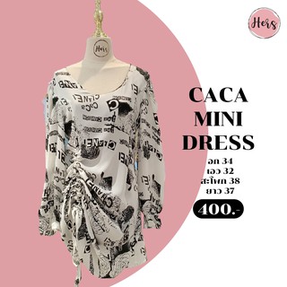 CACA เสื้อมินิเดรส พิมพ์ลายขาวดำ ชิคๆ