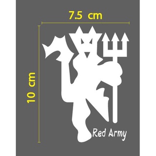 สติกเกอร์ ตัด ไดคัท แมนยู แมนเชสเตอร์ ยูไนเต็ด ขนาดสูง 10 ซม. Manchester United Red Army Man-U สติกเกอร์ PVC กันน้ำ