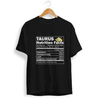[S-5XL]เสื้อยืด พิมพ์ลายราศี Taurus Nutrtional Fact Zodiac สําหรับผู้ชาย 552664