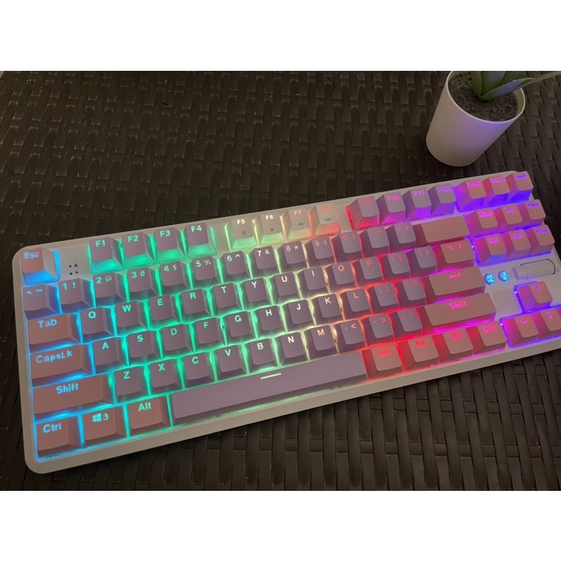 AJAZZ K870T คีย์บอร์ดไฟ RGB สวิชต์ น้ำตาล mechanical keyboard brown switch