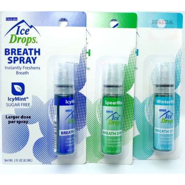 Ice Drops BREATH SPRAY Sugra Free สเปรย์สูตรระงับกลิ่นปากได้ยาวนาน 8