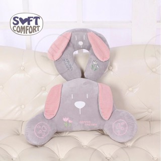 YHL ชุด 2ชิ้น หมอนหนุนคอ Cartoon Soft Velvet Neck and Back Support Pillow