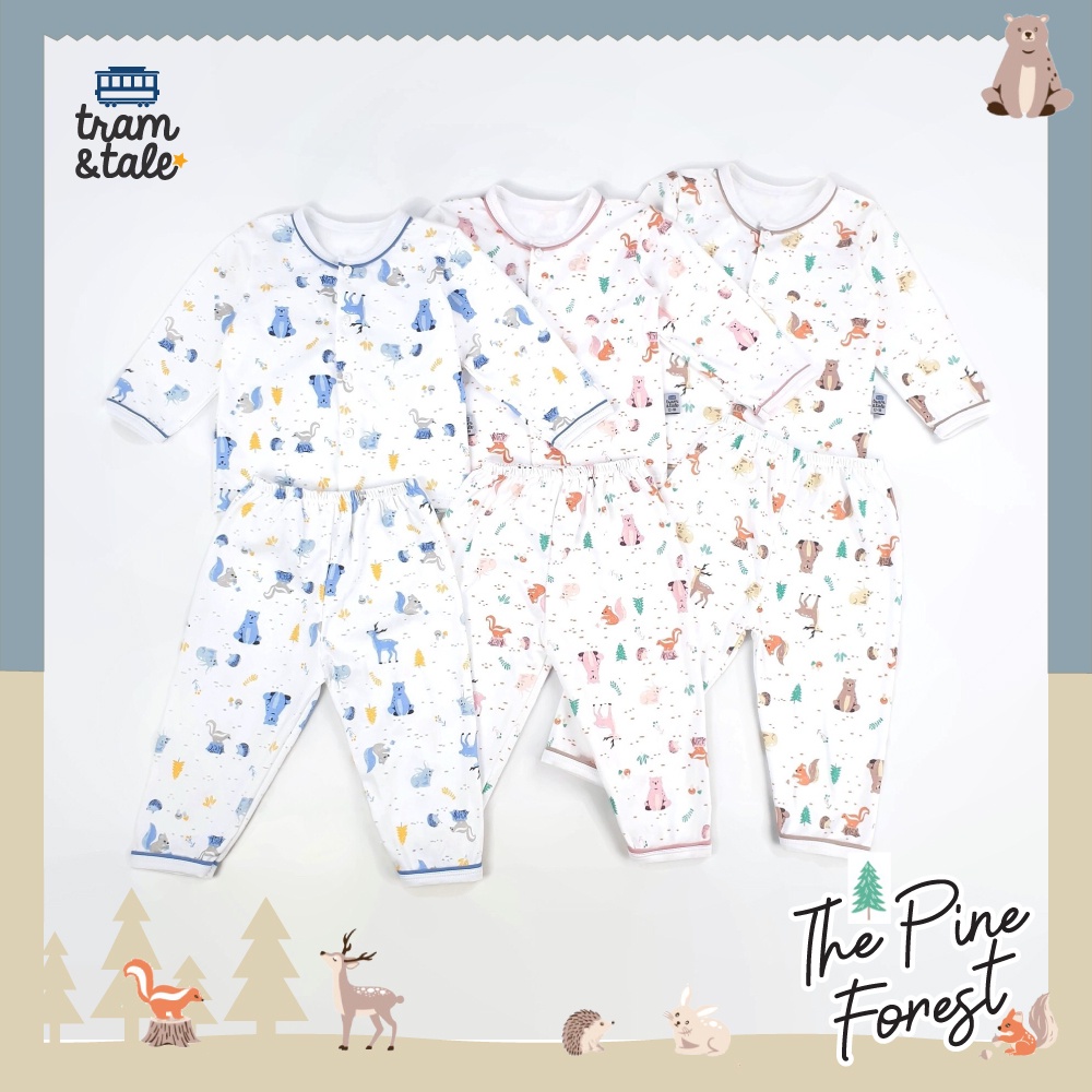 ชุดนอนเด็ก ขนาด 6 เดือน - 4 ปี Tram & Tale ผ้า Cotton100% นุ่มสบาย