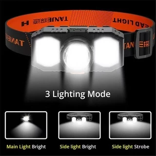 3ไฟ ไฟฉายคาดหัว LED 5000LM ไฟฉายคาดศีรษะแรงสูง ไฟสว่างแบบXPE/COB ไฟฉายเดินป่า ชาร์จแบตได้ ไฟคาดหัว ไฟส่องกบ กันน้ำ Headl